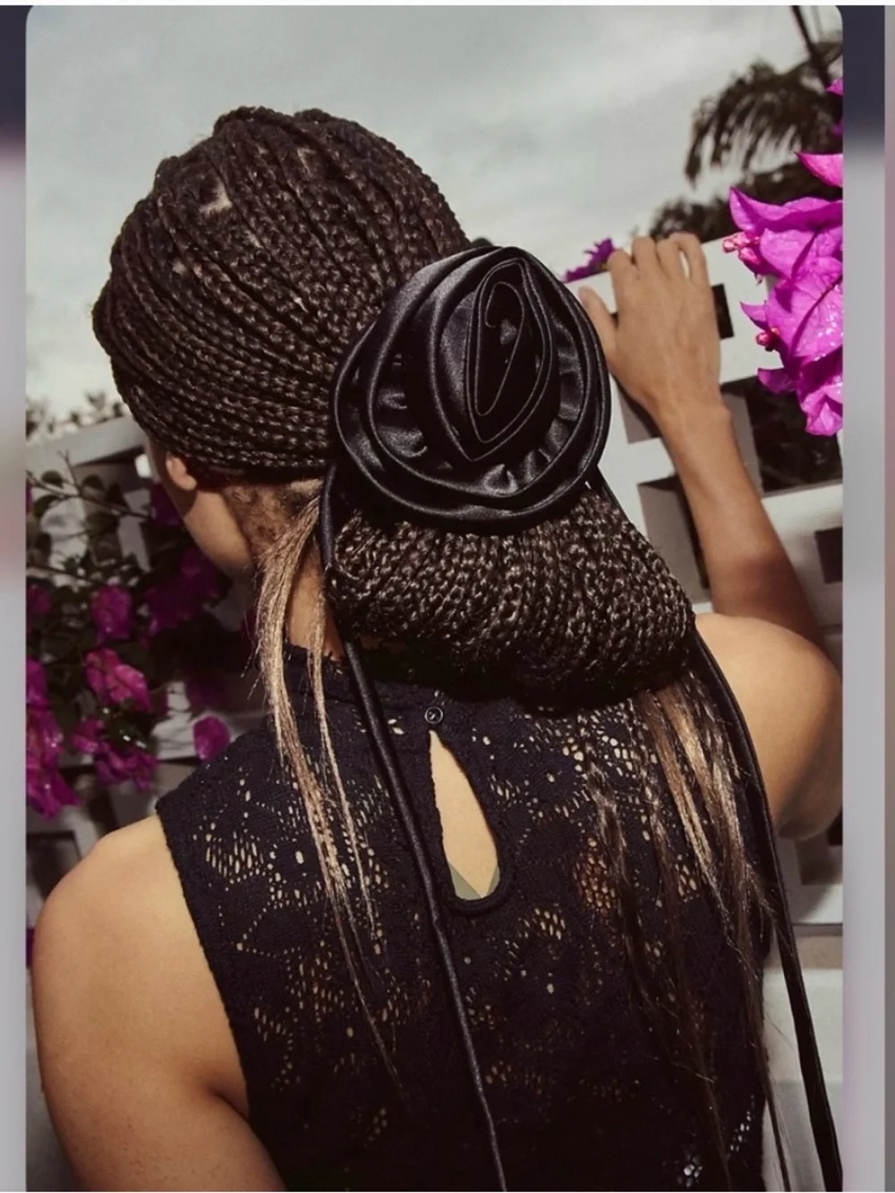 Free People Black Rose Scrunchie